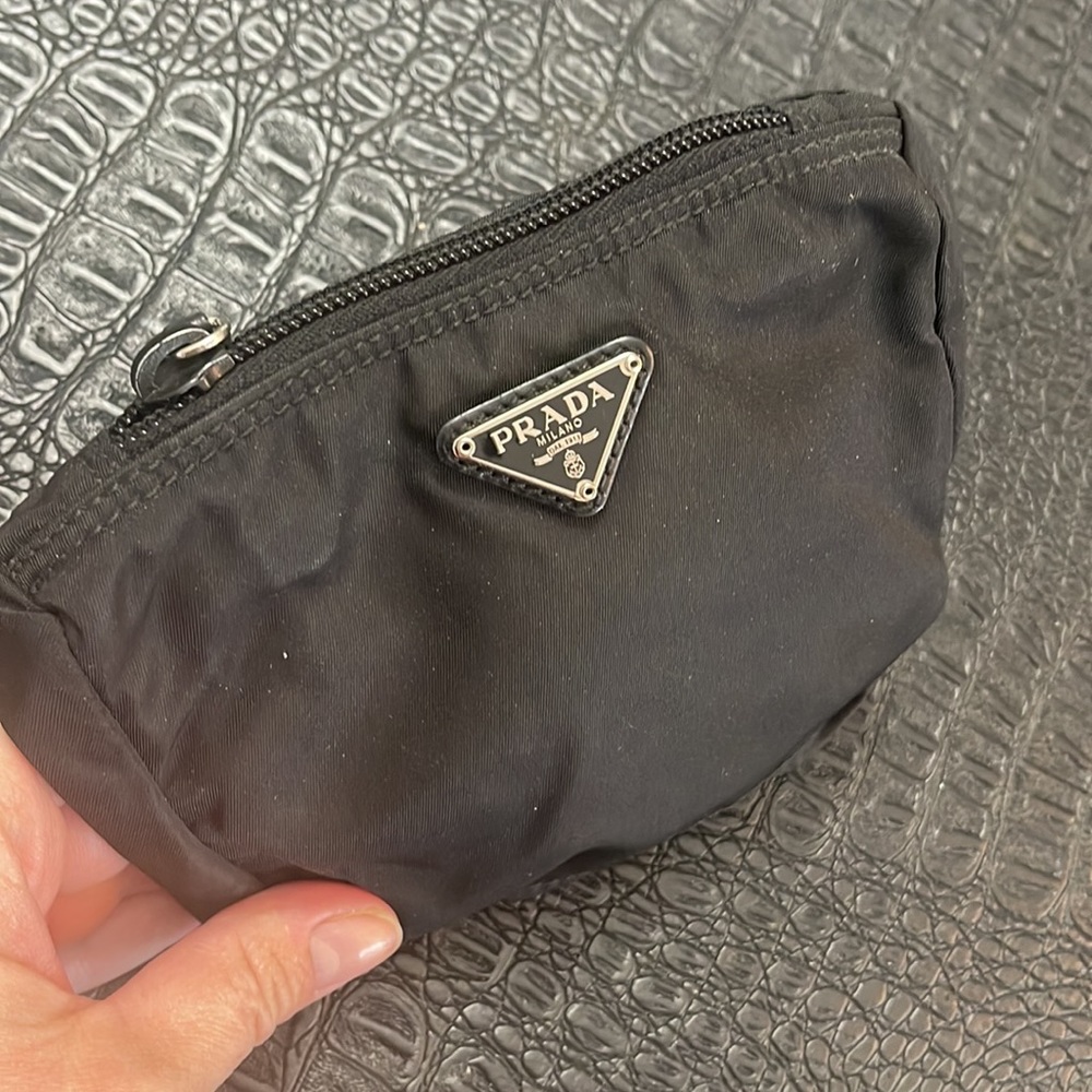 Prada Cosmetic Black Nylon Bag Toiletry Case